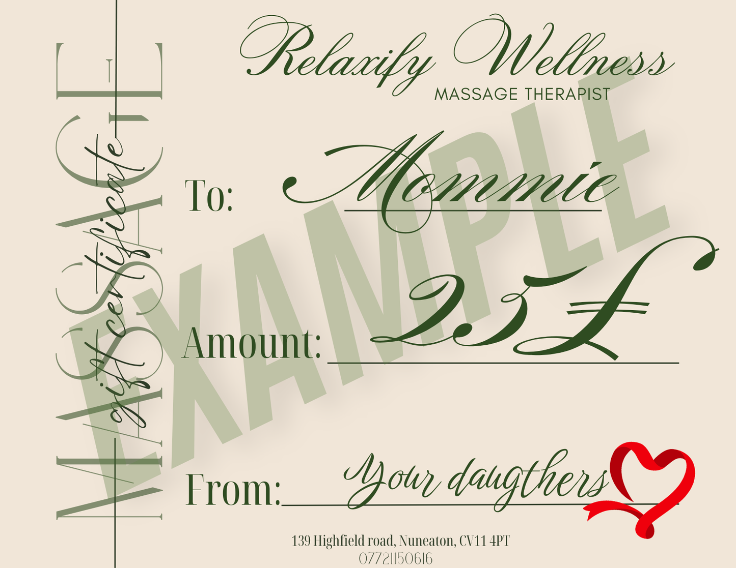 Gift certificate 🎁