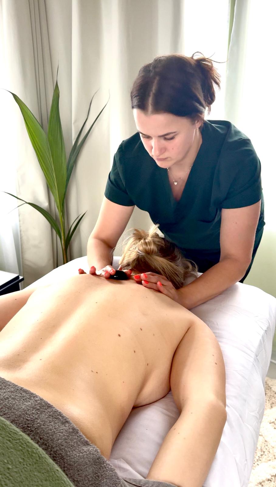 Experience deep relaxation with hot stone therapy and body scrub treatment. Exfoliation, muscle relief, and radiant skin. Book now!